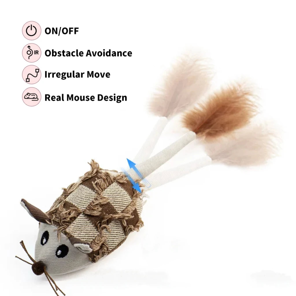 Purely Pawsome™ Electric Interactive Mouse Cat Toy - Funny Plush Smart Pet Movement Toy