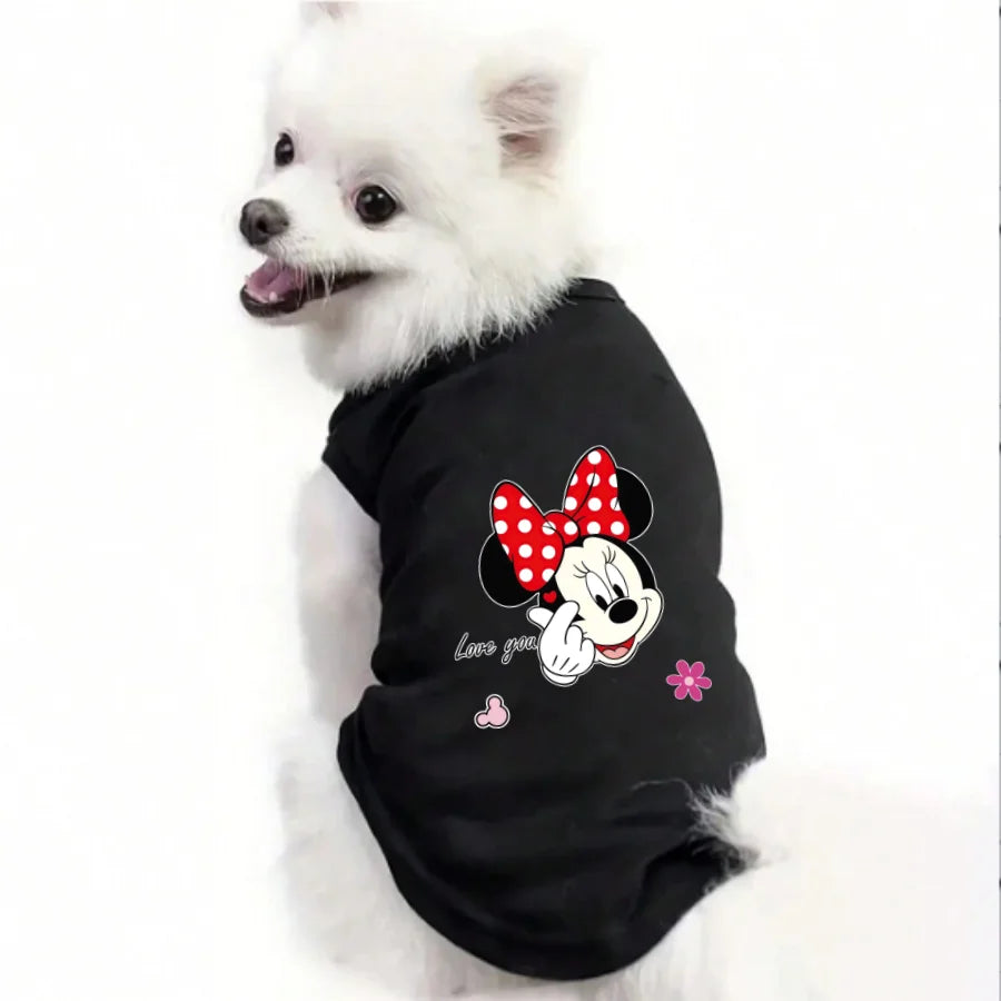 Purely Pawsome™ Playful Minnie Print Pet Vest - Soft & Breathable Summer T-Shirt
