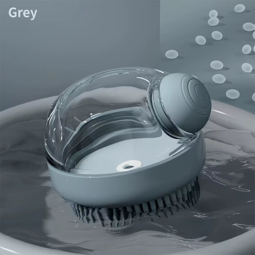 Silicone Dog Bath Brush with Soap Dispenser – Gentle Grooming & Massage Tool | Purely Pawsome