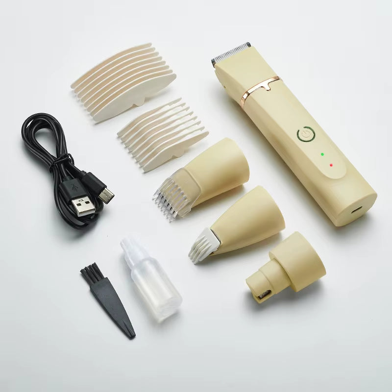 4-in-1 Electric Pet Grooming Kit – Pet Hair Clipper, Nail Grinder & Precision Trimmer Set