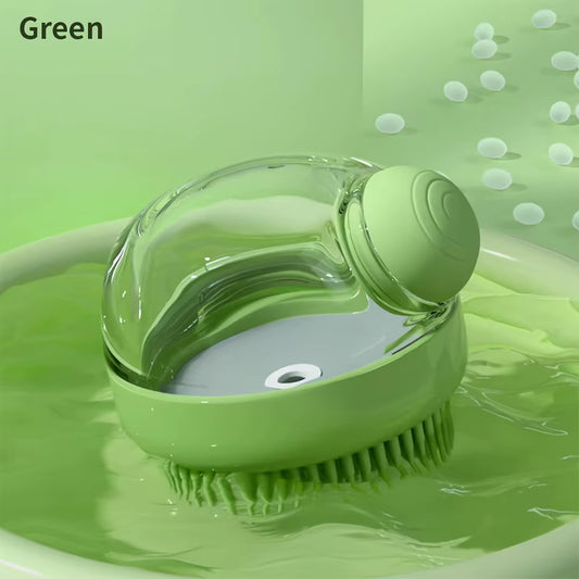 Silicone Dog Bath Brush with Soap Dispenser – Gentle Grooming & Massage Tool | Purely Pawsome