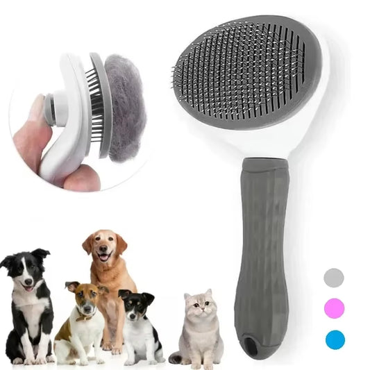 Self-Cleaning Pet Grooming Brush – Deshedding & Dematting Tool for Dogs & Cats | Purely Pawsome
