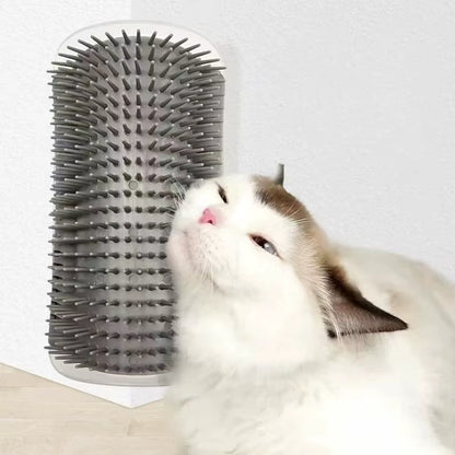 Self-Grooming Cat Corner Brush – Wall-Mounted Massage & Hair Removal Tool | Purely Pawsome