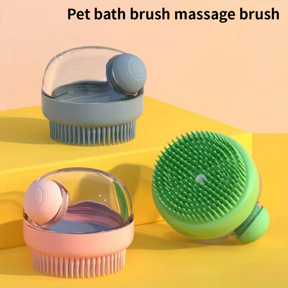 Silicone Dog Bath Brush with Soap Dispenser – Gentle Grooming & Massage Tool | Purely Pawsome