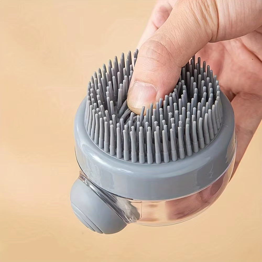 Silicone Dog Bath Brush with Soap Dispenser – Gentle Grooming & Massage Tool | Purely Pawsome