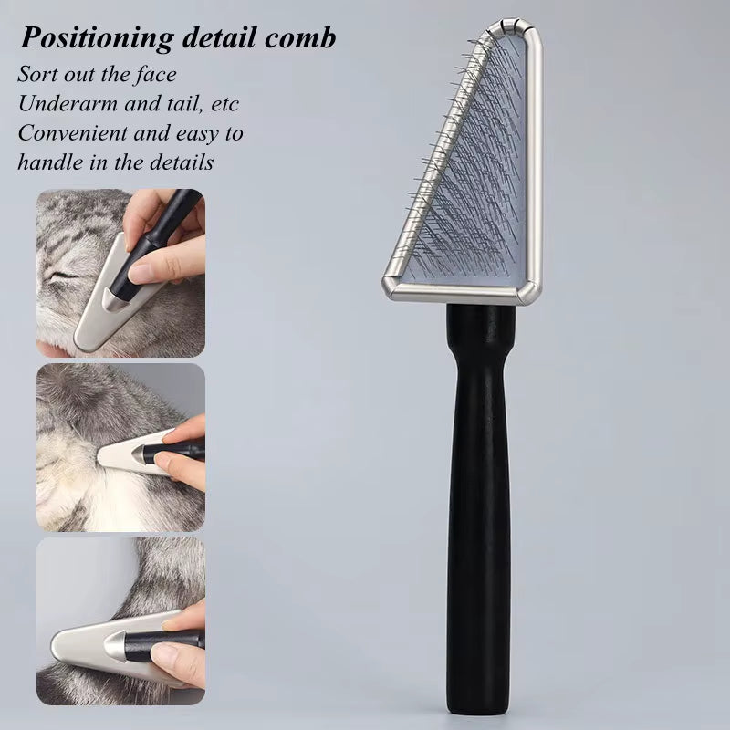 Premium Steel Needle Pet Grooming Comb with Wooden Handle – For Dogs & Cats | Purely Pawsome