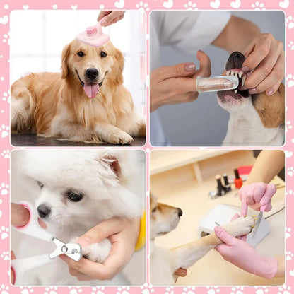 8-Piece Complete Dog Grooming Kit – Brushes, Nail Clippers & Bath Tools | Purely Pawsome