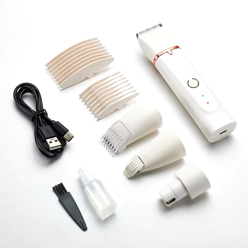 4-in-1 Electric Pet Grooming Kit – Pet Hair Clipper, Nail Grinder & Precision Trimmer Set