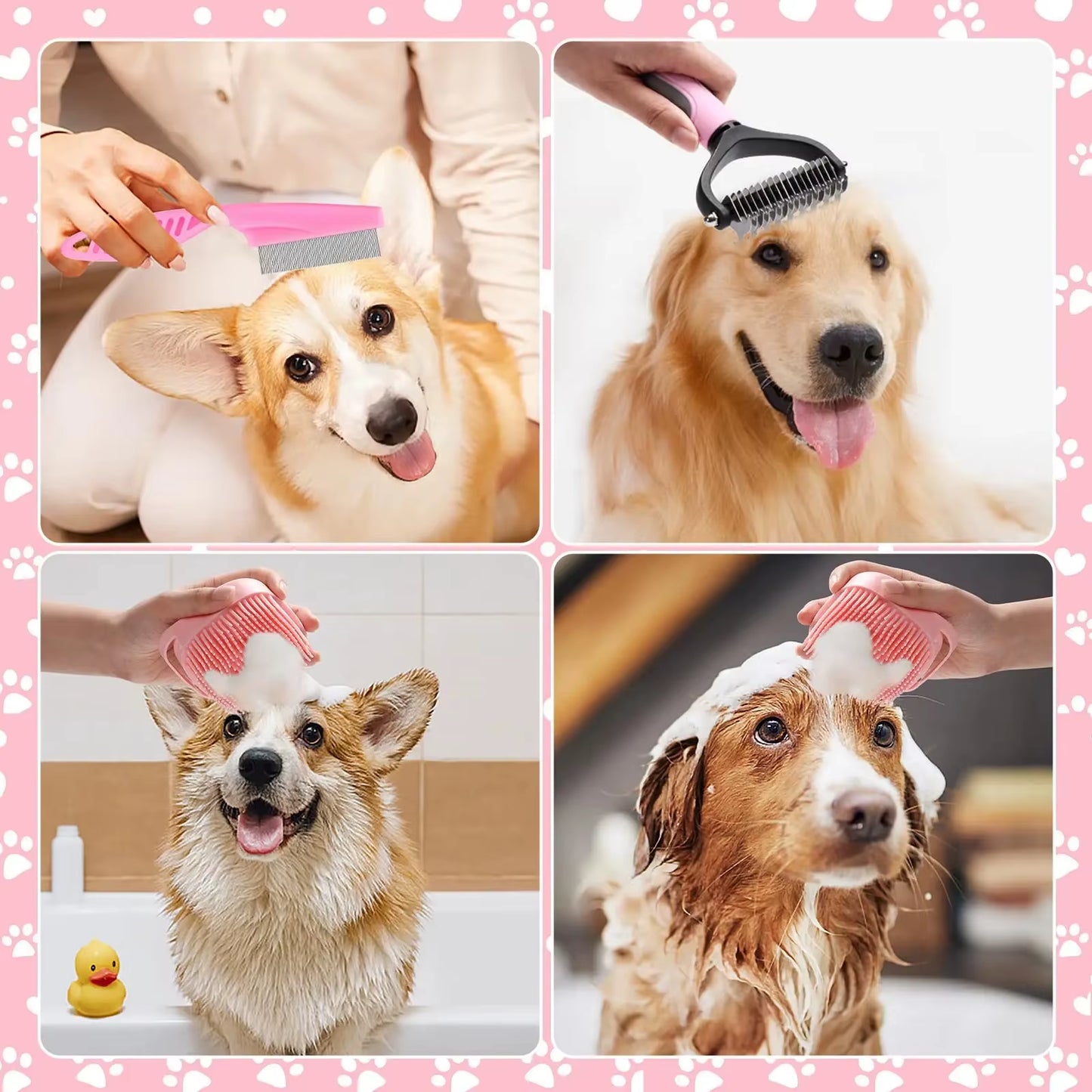 8-Piece Complete Dog Grooming Kit – Brushes, Nail Clippers & Bath Tools | Purely Pawsome