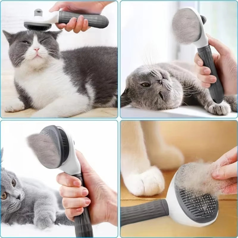 Self-Cleaning Pet Grooming Brush – Deshedding & Dematting Tool for Dogs & Cats | Purely Pawsome