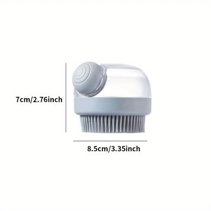 Silicone Dog Bath Brush with Soap Dispenser – Gentle Grooming & Massage Tool | Purely Pawsome