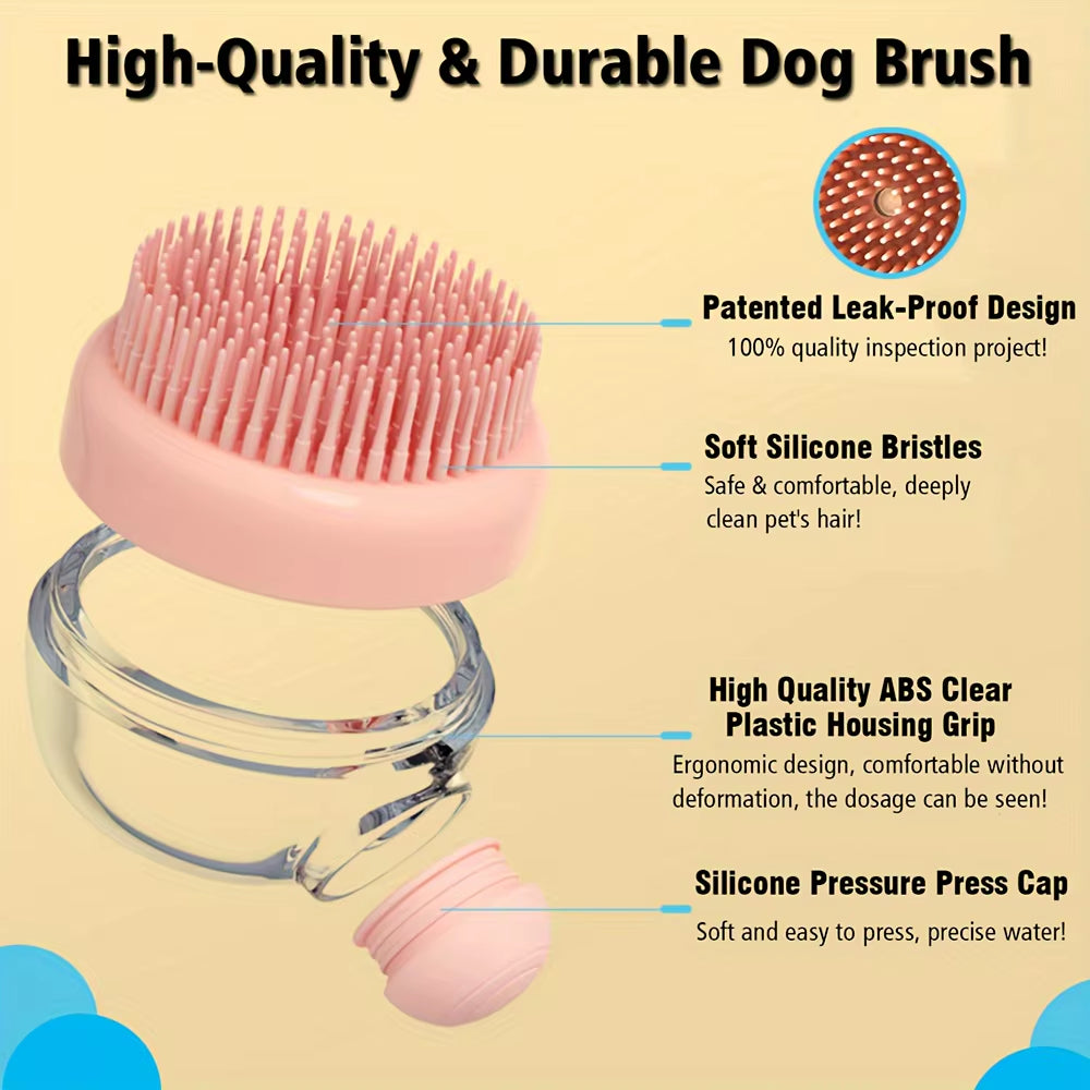 Silicone Dog Bath Brush with Soap Dispenser – Gentle Grooming & Massage Tool | Purely Pawsome