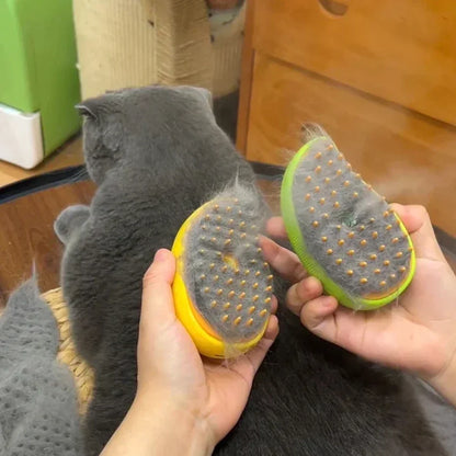 3-in-1 Electric Steam Pet Brush – Spray, Massage & Deshedding Grooming Tool for Dogs & Cats