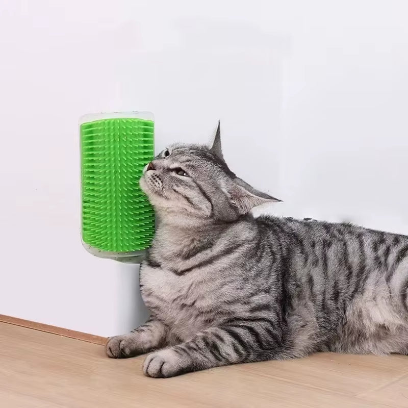 Self-Grooming Cat Corner Brush – Wall-Mounted Massage & Hair Removal Tool | Purely Pawsome