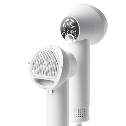 Smart Pet Hair Dryer with Built-In Comb – Low Noise Grooming Blow Dryer for Dogs & Cats