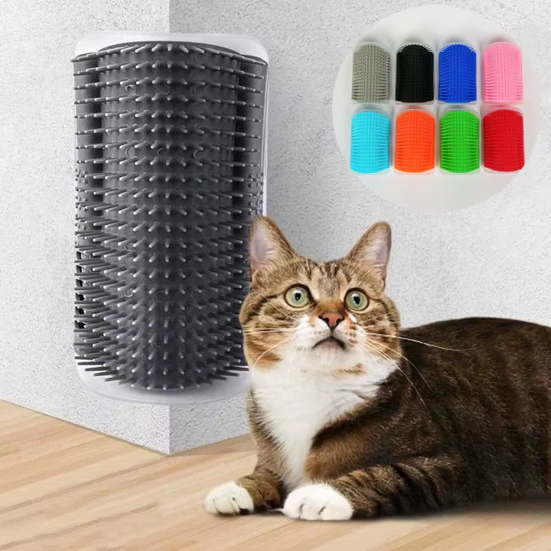 Self-Grooming Cat Corner Brush – Wall-Mounted Massage & Hair Removal Tool | Purely Pawsome