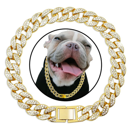 Diamond Bling Metal Pet Necklace for Small, Medium & Large Dogs