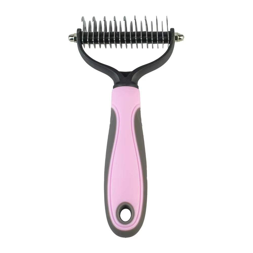 2-in-1 Pet Dematting & Deshedding Comb – Double-Sided Fur Knot Cutter with Nail Clippers for Dogs & Cats