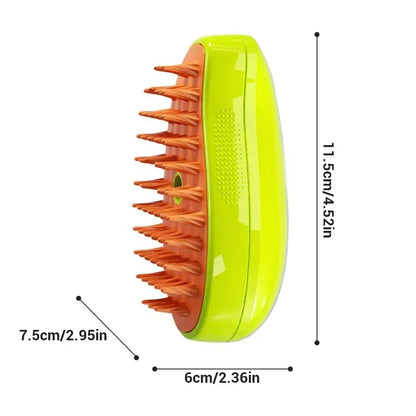 3-in-1 Electric Steam Pet Brush – Spray, Massage & Deshedding Grooming Tool for Dogs & Cats