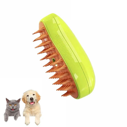 3-in-1 Electric Steam Pet Brush – Spray, Massage & Deshedding Grooming Tool for Dogs & Cats