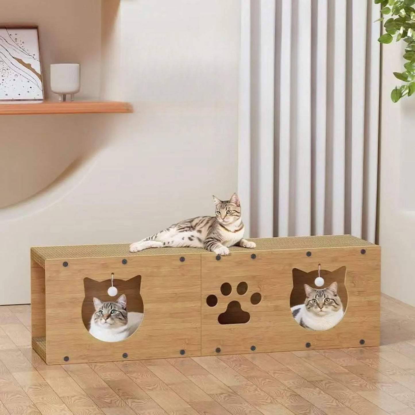 Cat Tunnel House Cats Scratching Pad Sturdy Pets Supplies Multipurpose Cat Tunnel for Kitty Gifts Cats Interactive Toy Furniture