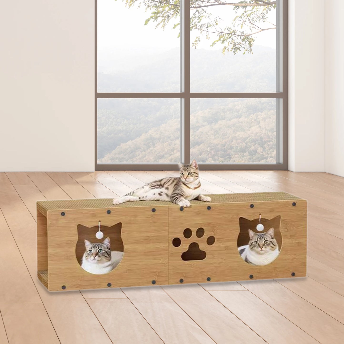 Cat Tunnel House Cats Scratching Pad Sturdy Pets Supplies Multipurpose Cat Tunnel for Kitty Gifts Cats Interactive Toy Furniture