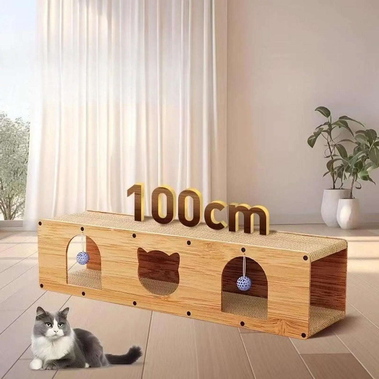 Cat Tunnel House Cats Scratching Pad Sturdy Pets Supplies Multipurpose Cat Tunnel for Kitty Gifts Cats Interactive Toy Furniture