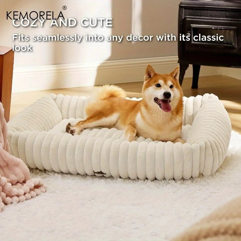 Purely Pawsome™ Orthopedic Plush Dog Bed - High Resilience Support Mattress for Medium & Large Dogs