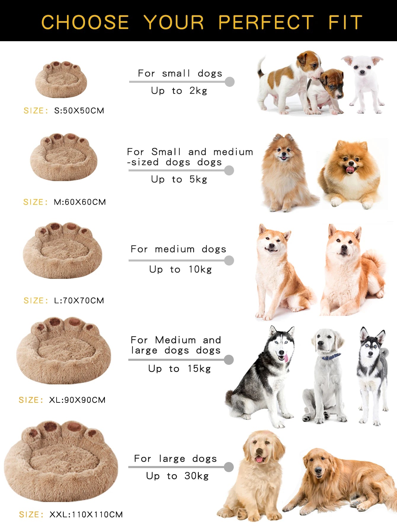 Purely Pawsome™ Fluffy Winter Dog Bed - Plush Kennel Sofa Basket for Large Dogs
