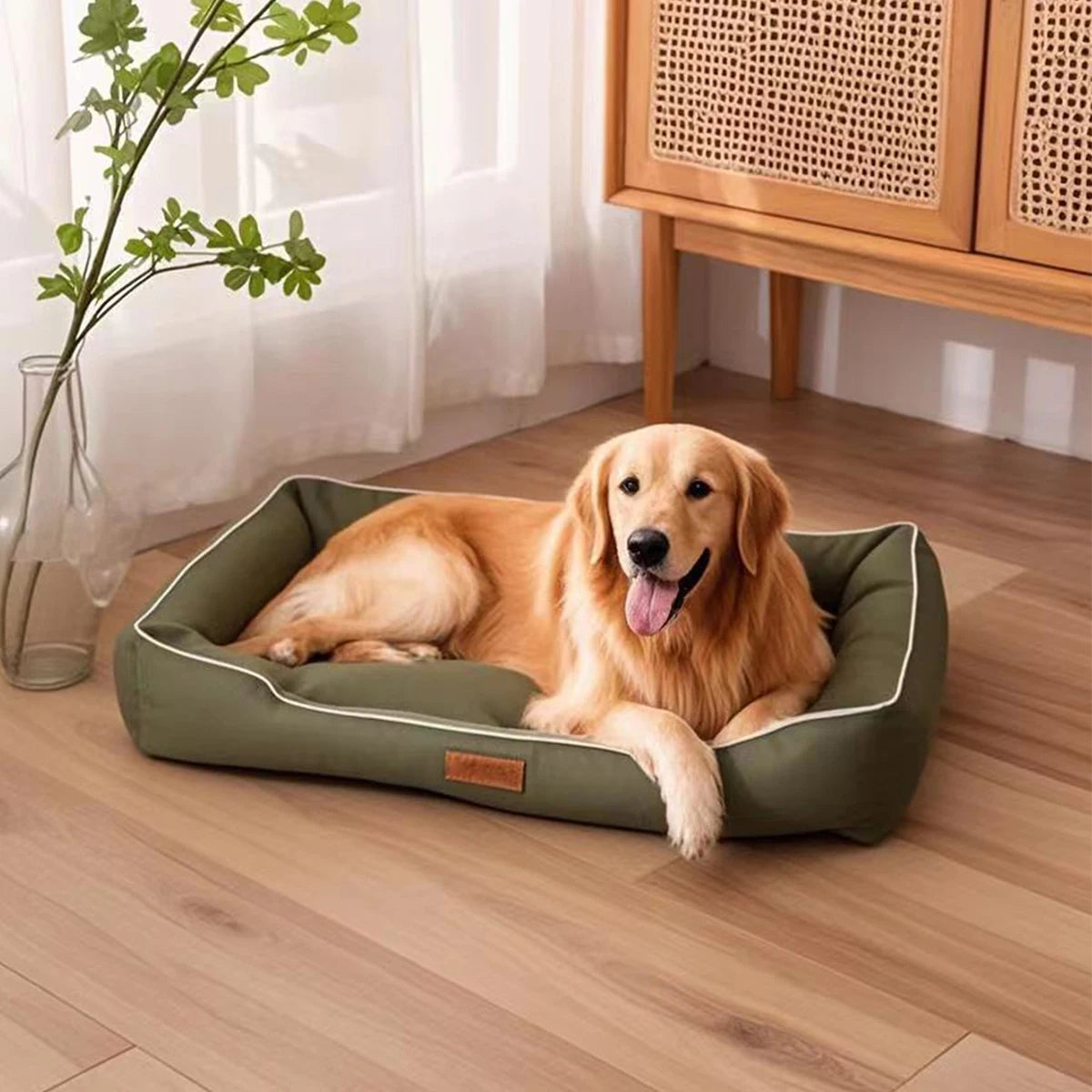 Purely Pawsome™ Four Season Square Dog Bed - Bite-Resistant Waterproof Mattress for Large Dogs