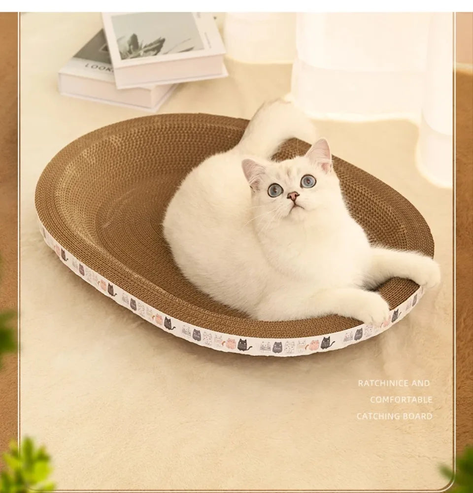 Corrugated Cat Scratching Post with Catnip Wear-resistant and Scratch-resistant Cat Bed Scratcher Sofa Protector Cats Furniture