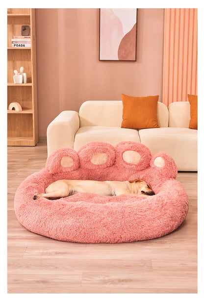 Purely Pawsome™ Fluffy Dog Bed - Winter Warm Large Pet Sofa Basket with Blanket