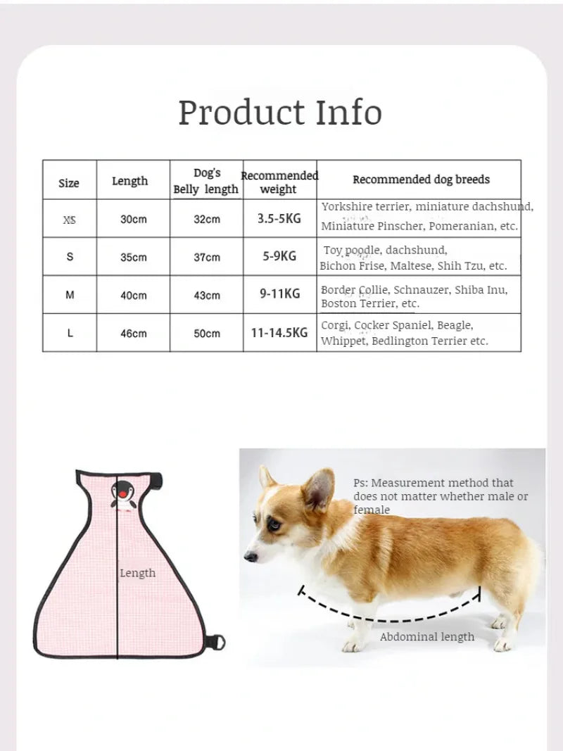Purely Pawsome™ Dog Belly Cover - Breathable Anti-Dirty Waterproof Belly Band Apron