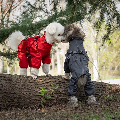 Purely Pawsome™ Dog Raincoat with Harness - Waterproof 4-Leg Rain Jacket for Small Dogs