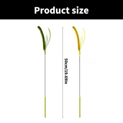 Purely Pawsome™ Cat Teasing Feather Pole - Dog Tail Grass Wire Cat Toys Flexible Durable