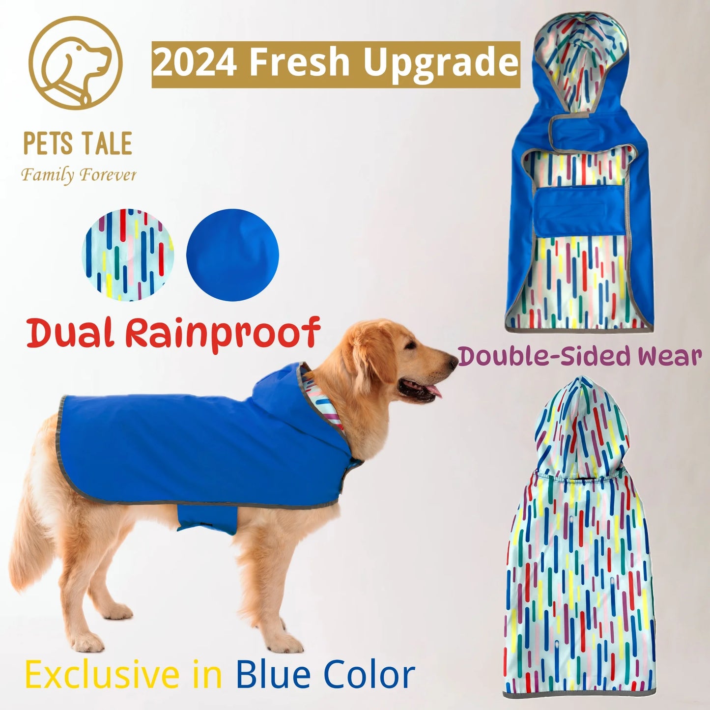 Purely Pawsome™ Waterproof Double-Layer Dog Raincoat - Bright Yellow Reflective Puppy Rain Jacket for Small & Medium Dogs