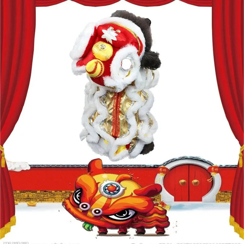 Purely Pawsome™ Lion Dance Dog Costume - Chinese New Year Festival Outfit for Dogs & Cats