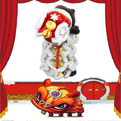 Purely Pawsome™ Lion Dance Dog Costume - Chinese New Year Festival Outfit for Dogs & Cats