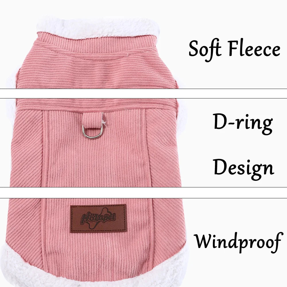 Purely Pawsome™ Warm Winter Fleece Jacket - Windproof Waterproof Coat for Small & Medium Dogs
