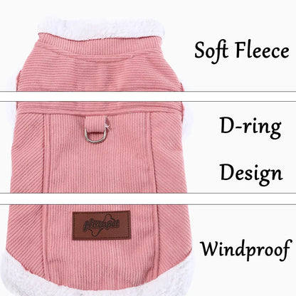 Purely Pawsome™ Warm Winter Fleece Jacket - Windproof Waterproof Coat for Small & Medium Dogs