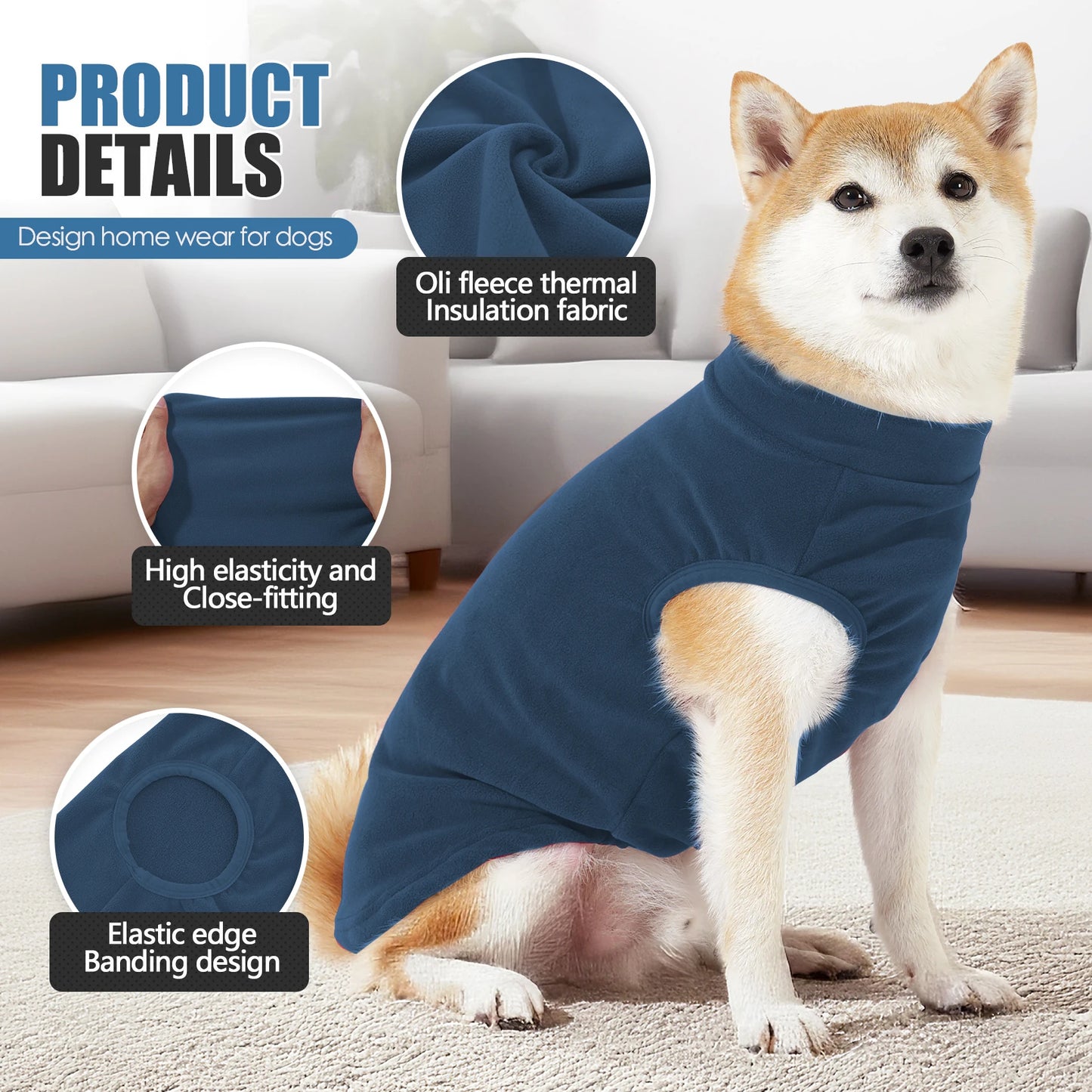 Purely Pawsome™ Fleece Dog Sweater - Stretchy Pullover Soft Jacket for All Sizes