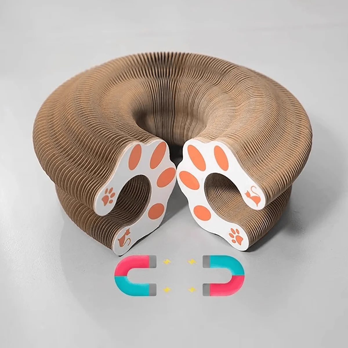 Purely Pawsome™ Foldable Cat Scratcher with Bell & Catnip - Multi-Level Cardboard Claw Sharpener