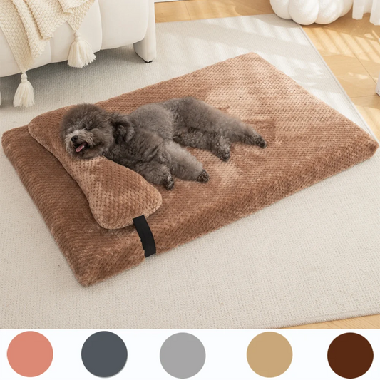 Purely Pawsome™ Warm Calming Dog Bed - Fluffy Plush Mat with Removable Winter Cover