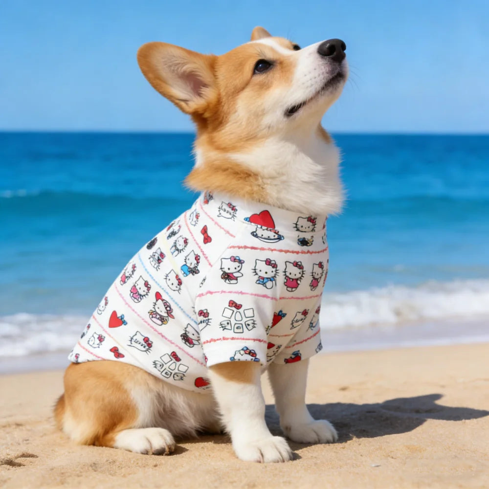 Purely Pawsome™ Fashionable Sanrio Pet T-Shirt - Soft Printed Sleeveless Top