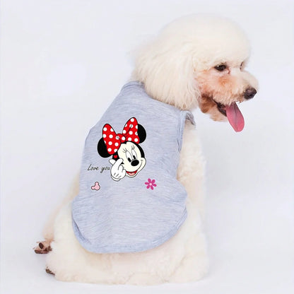 Purely Pawsome™ Playful Minnie Print Pet Vest - Soft & Breathable Summer T-Shirt