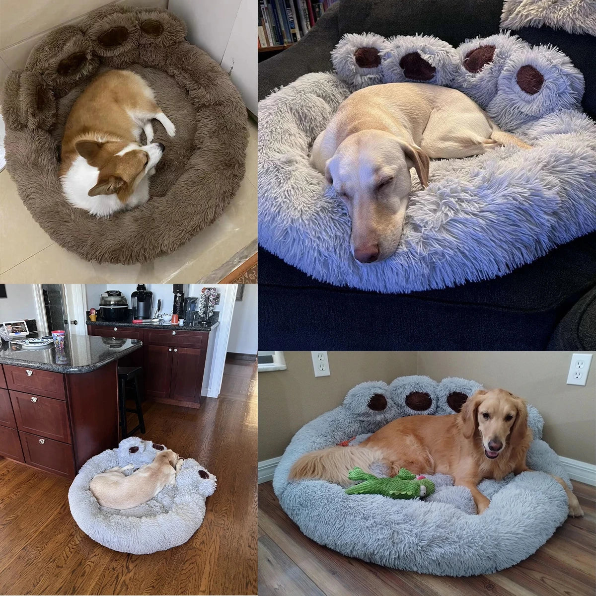 Purely Pawsome™ Fluffy Winter Dog Bed - Plush Kennel Sofa Basket for Large Dogs