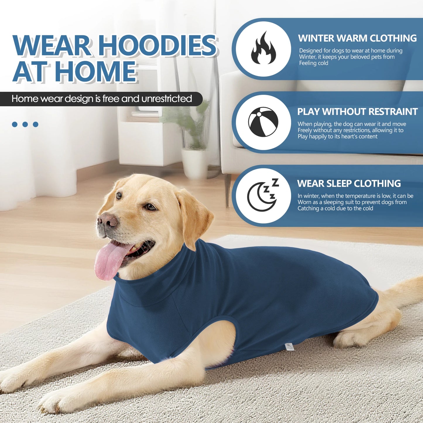 Purely Pawsome™ Fleece Dog Sweater - Stretchy Pullover Soft Jacket for All Sizes