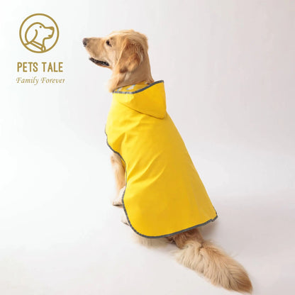 Purely Pawsome™ Waterproof Double-Layer Dog Raincoat - Bright Yellow Reflective Puppy Rain Jacket for Small & Medium Dogs