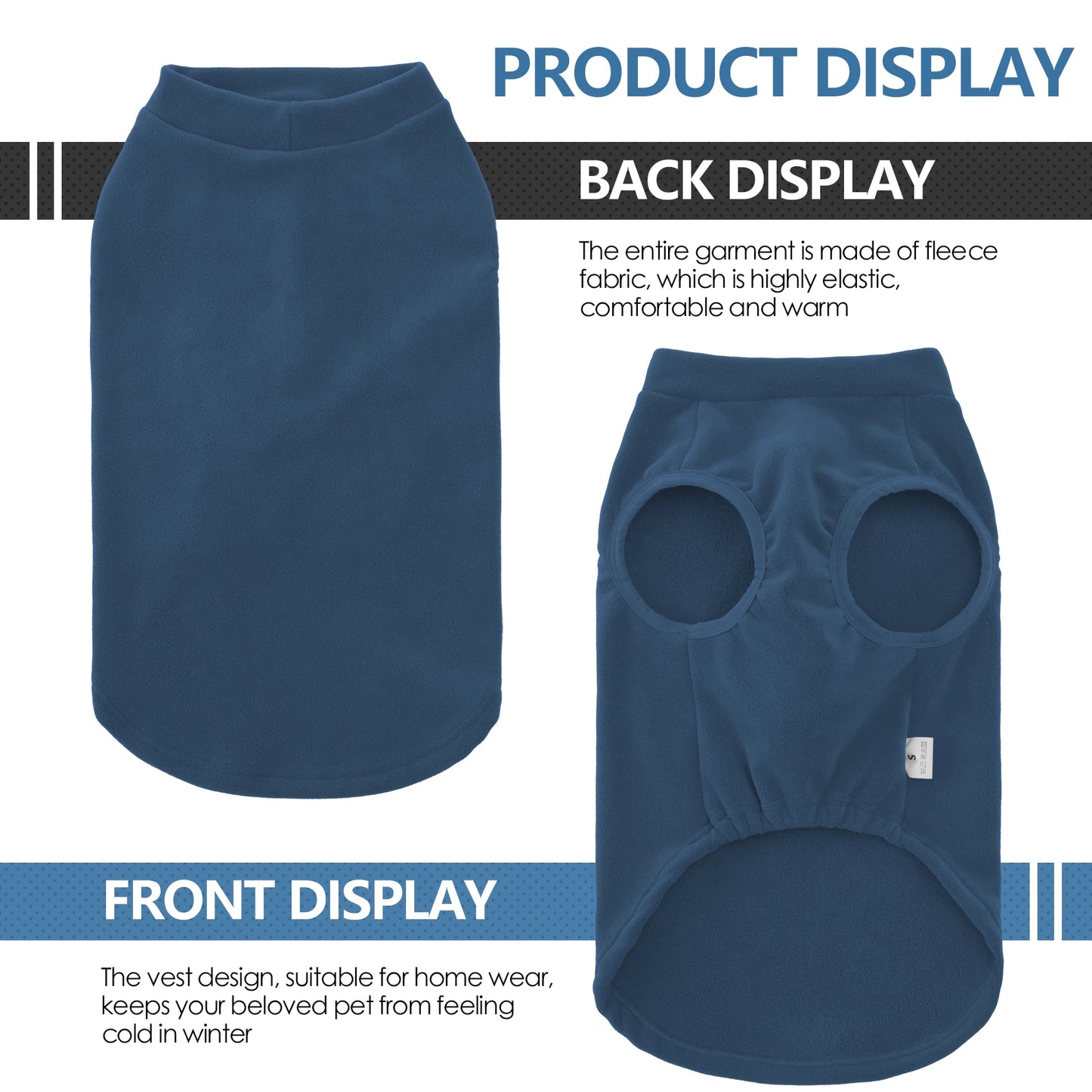 Purely Pawsome™ Fleece Dog Sweater - Stretchy Pullover Soft Jacket for All Sizes