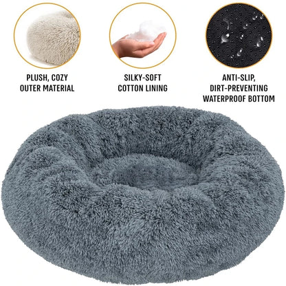 Purely Pawsome™ Round Pet Bed - Super Soft Plush Dog House for Large Dogs (40-90cm, 6 Sizes)